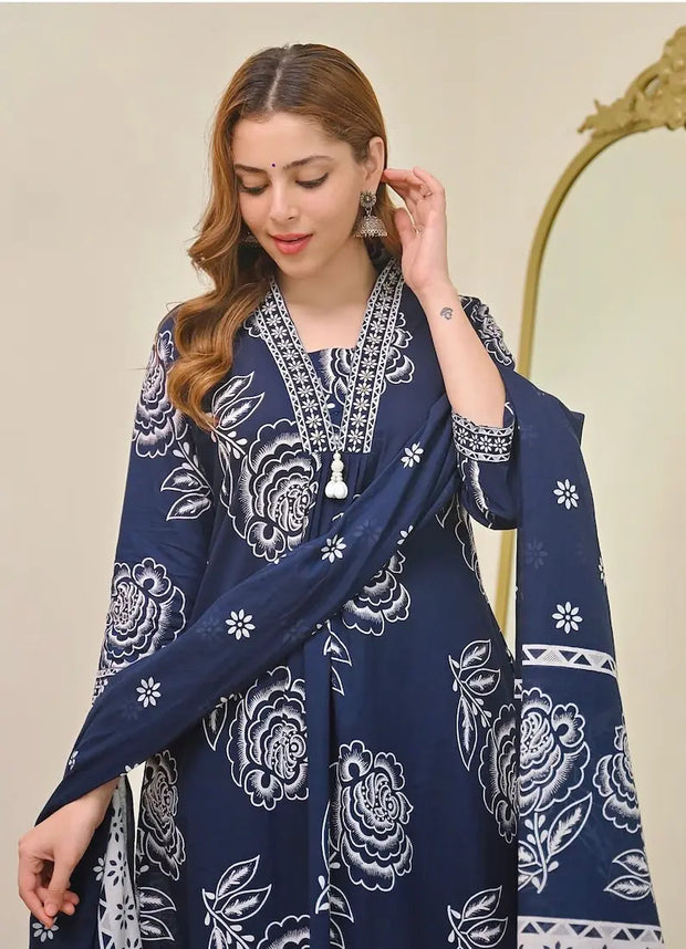 embroidered cotton suit set women