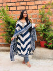 Discharge Print Cotton Kurta Set with Dupatta