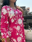 V Neck Printed Cotton Co Ord Set