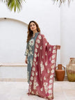 Elegant Machine Print Cotton Suit Set for Women