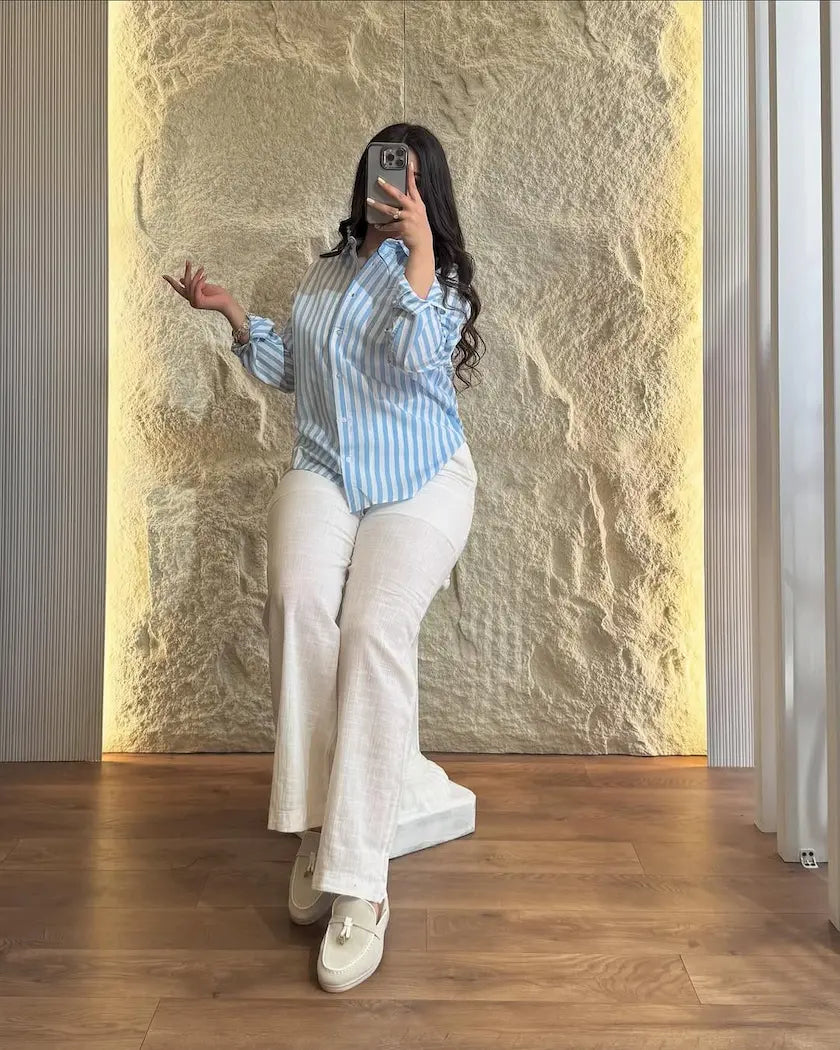 Premium cotton 60/60 shirt and cotton slub pant outfit