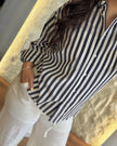 Casual office wear cotton shirt pant set in white and print