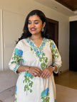 white cotton slub coord set with breathable fabric
