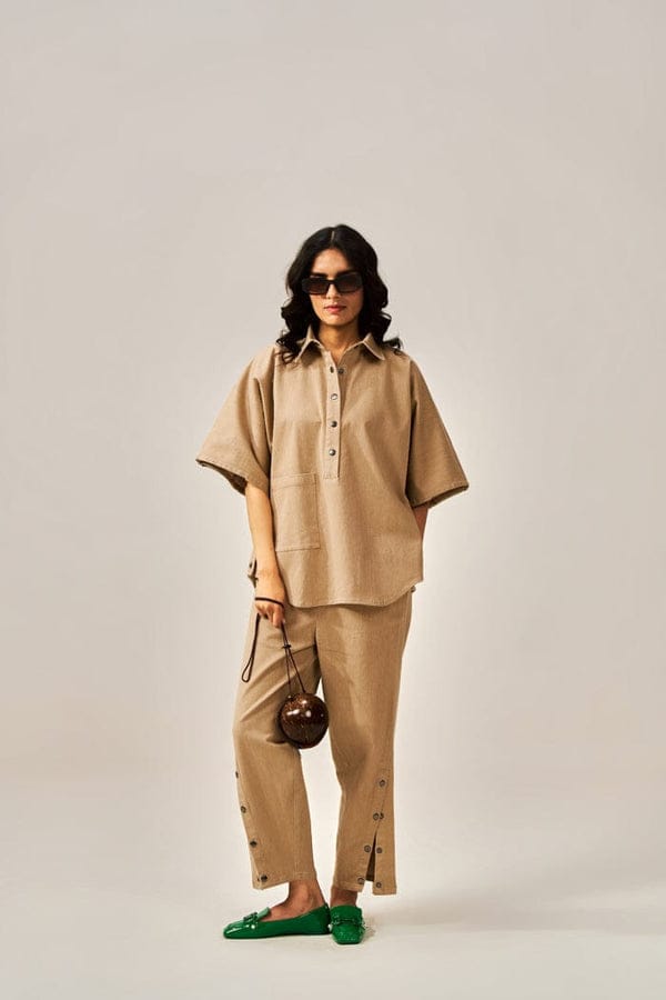 Summer coord set in deep shade with short kurti

