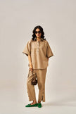 Summer coord set in deep shade with short kurti

