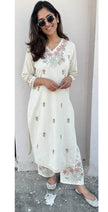 Office Wear Embroidered Cotton Kurta Set