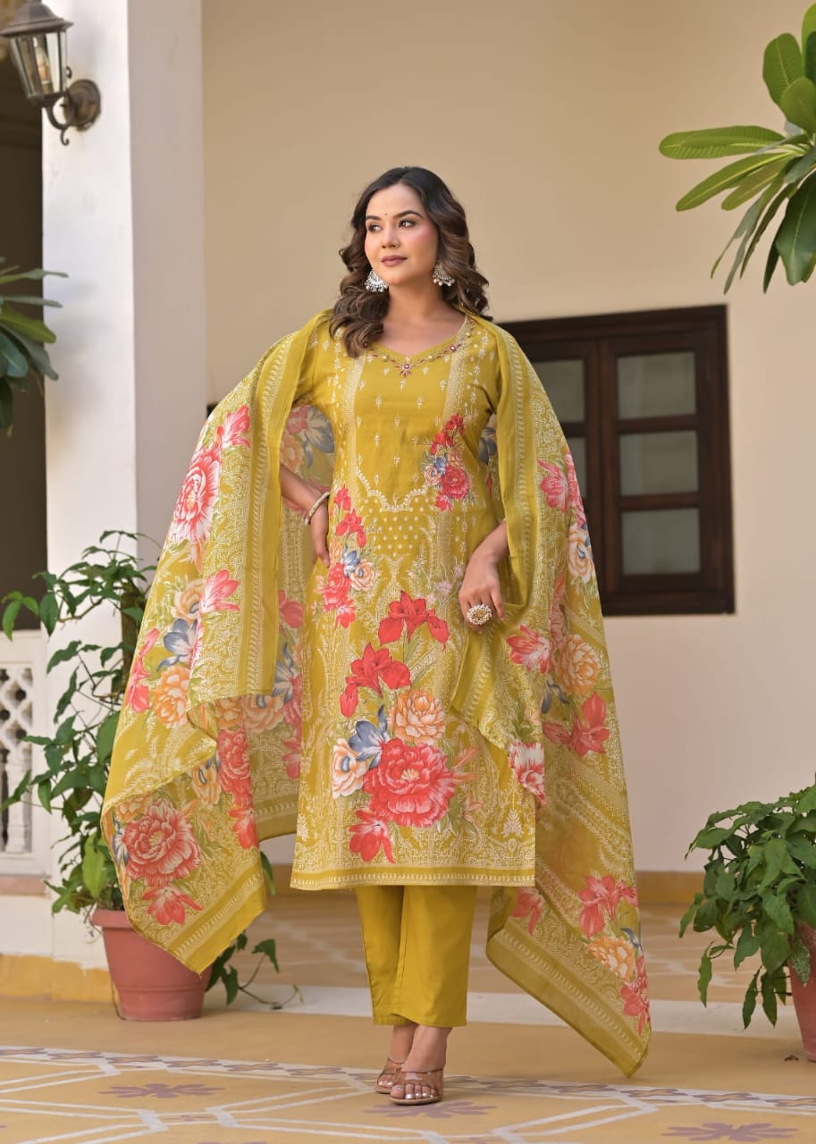 malmal cotton festive suit set