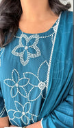 3-piece cotton embroidered kurta set for women

