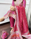 embroidered cotton kurti pant dupatta set