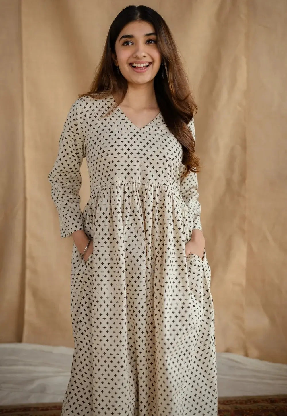 Printed cotton coord set flattering pear and apple body shapes