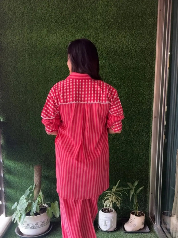 Stylish Summer Cotton Kurti Plazo Set Women
