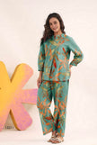 Summer digital print cotton cord set in Lilan fabric

