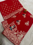 Elegant mina zari work saree in premium Dola silk fabric