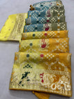 Dola silk fabric shaded saree with zari border