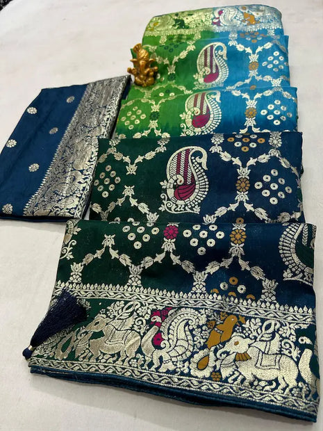 Nayantara Shaded Zari Work Saree