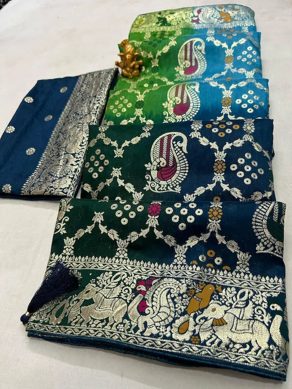 Nayantara Shaded Zari Work Saree