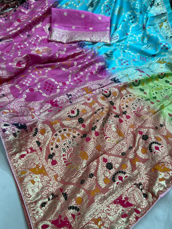 Nayantara Shaded Zari Work Saree