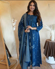 Stylish printed kurta set with malmal dupatta

