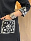 Cotton slub kurti pant set with heavy embroidery

