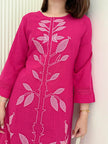 Summer-ready kurti pant set in rose tone