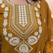 Elegant cotton malmal embroidered dupatta close-up