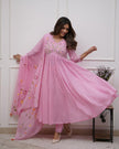 Blue cotton suit set with matching printed dupatta

