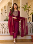 Women’s rayon top-bottom set with dupatta

