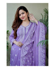 Full set with dupatta draped on model

