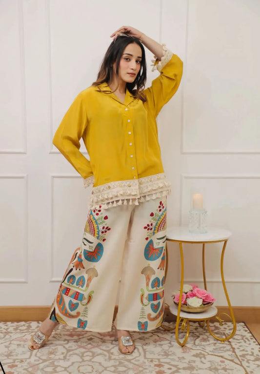 Summer cotton coord set in soft pastel shade

