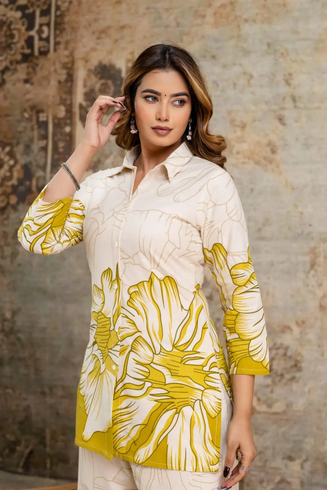 Casual floral cotton kurti palazzo set for women