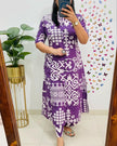 Designer cotton coord set with handcrafted yoke work

