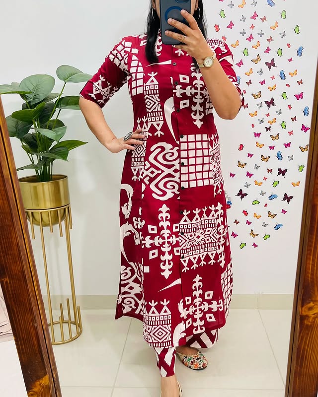 Premium pure cotton kurti with ankle-length pant

