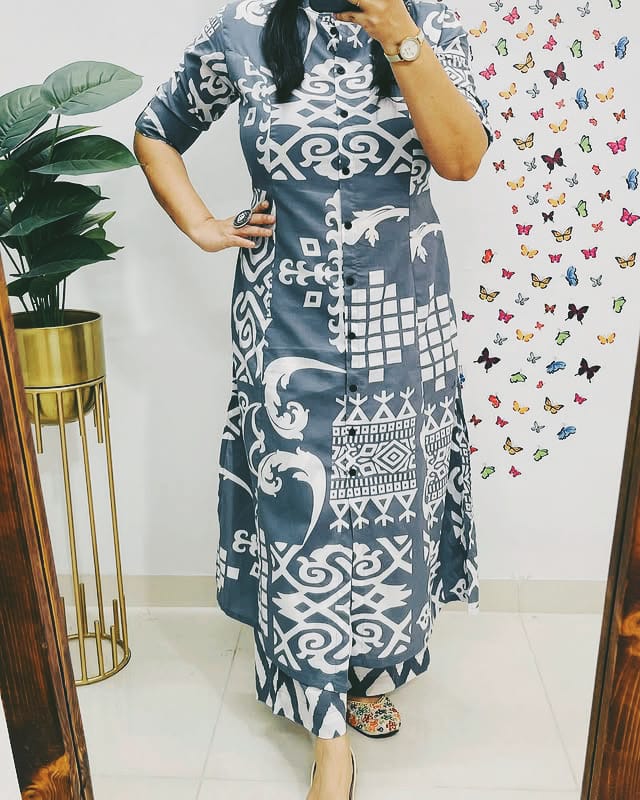 Summer-ready floral cotton kurti set in vibrant hues

