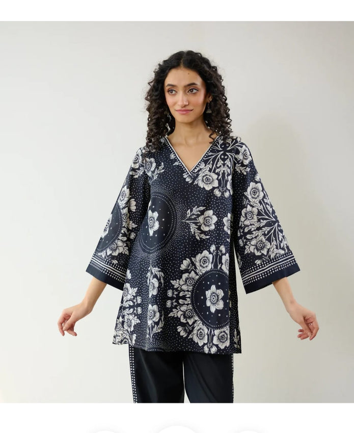 Sunflower design cotton coord set for summer