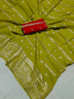 Festive georgette zari saree with all-over embroidery effect