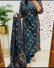 3-piece cotton kurti set with pant and 100x100 dupatta

