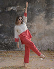 Handloom cotton tie-dye co-ord set with ankle pant – summer festive wear