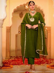 Chinon straight kurta with Crosia lace and attached lining
