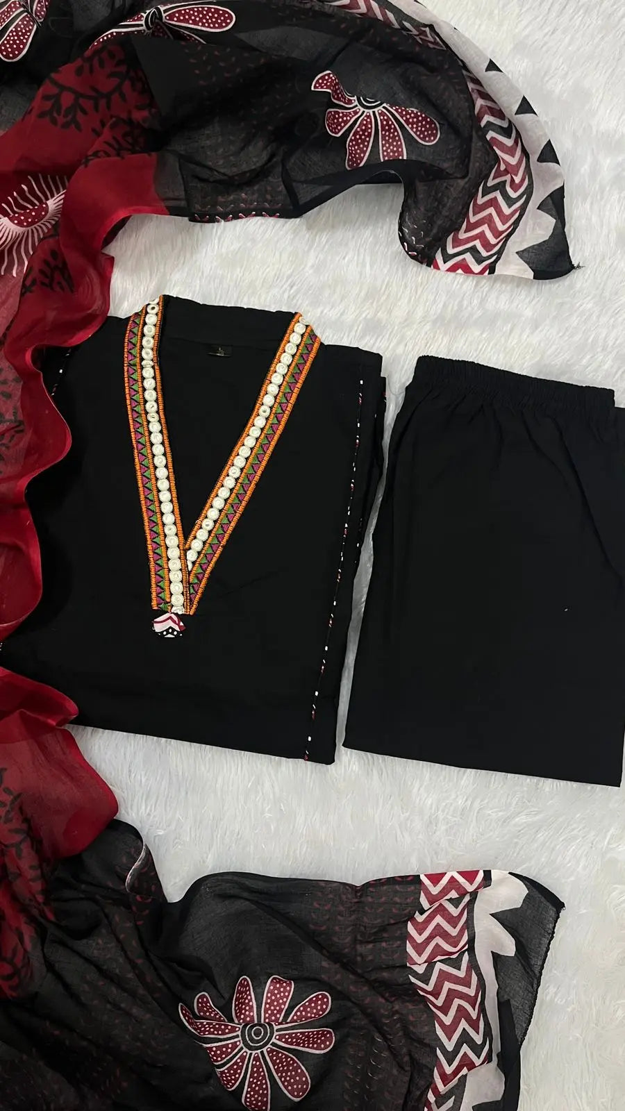 Pure cotton festive suit for women with weaving work