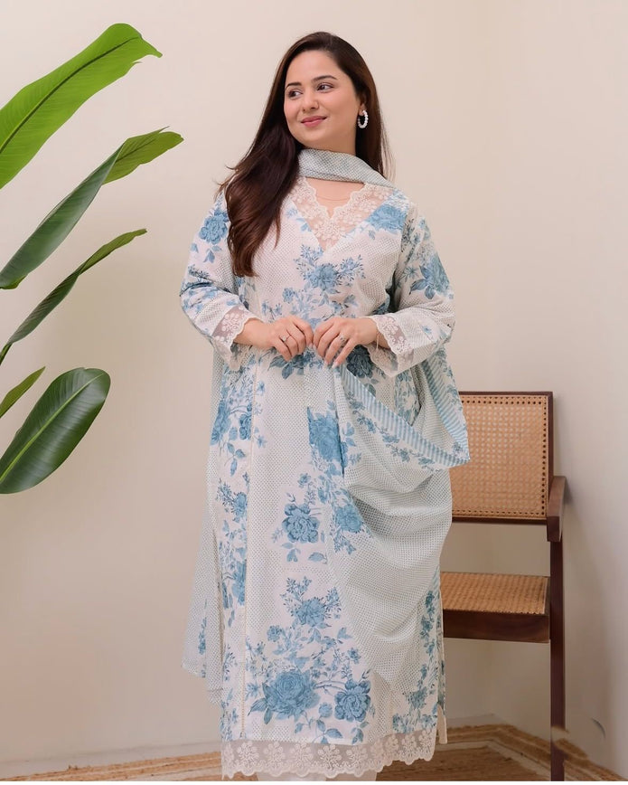 Lightweight festive cotton suit for women

