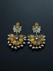 Maabetii Yellow Stud Peacock Stone Earring