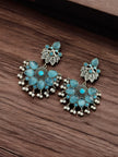 Maabetii Sky Blue Stud Peacock Stone Earring