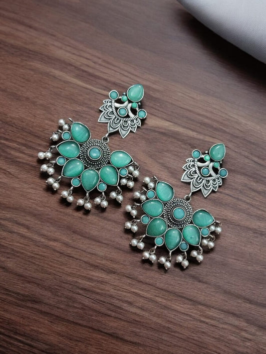 Maabetii Turquoise Stud Peacock Stone Earring