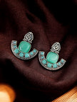 Maabetii Turquoise Antique Oxidised Stone Stud Earring