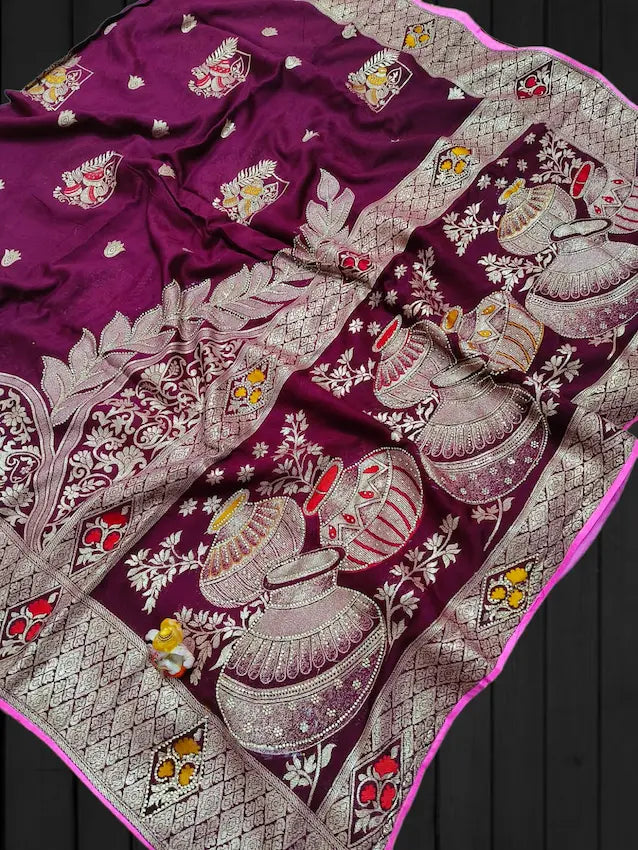 Soft Dolla silk party wear saree with fancy blouse piece