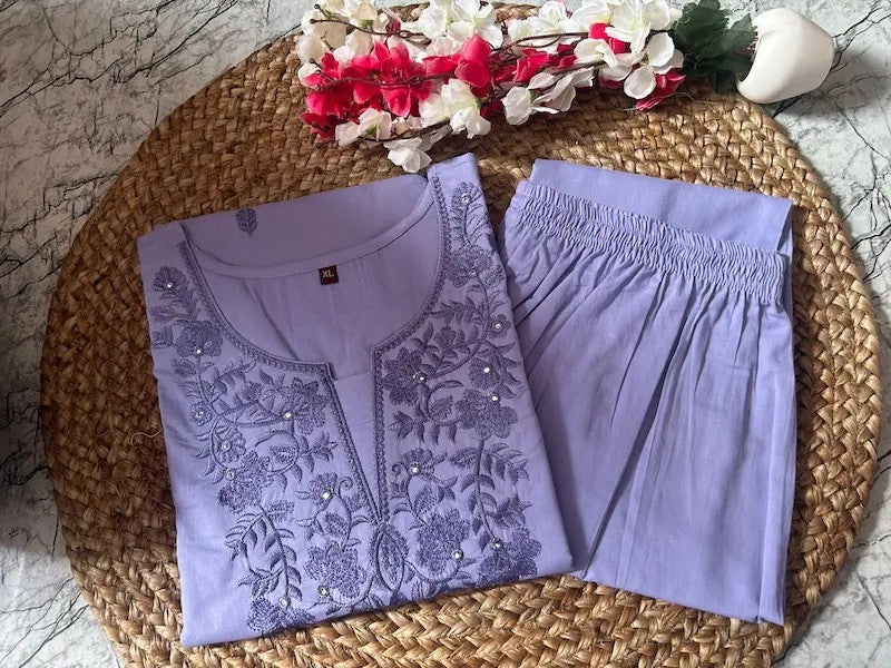 Three color options of khadi cotton suit set


