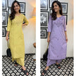 khadi cotton kurti set with embroidered dupatta
