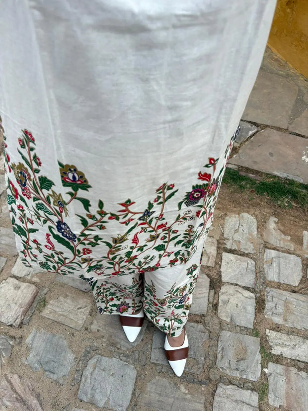 Summer Khhadi Cotton Kurti Pant Set