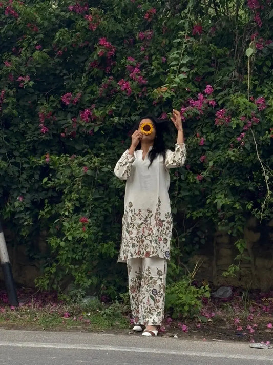 Khhadi Cotton Printed Co Ord Set Women