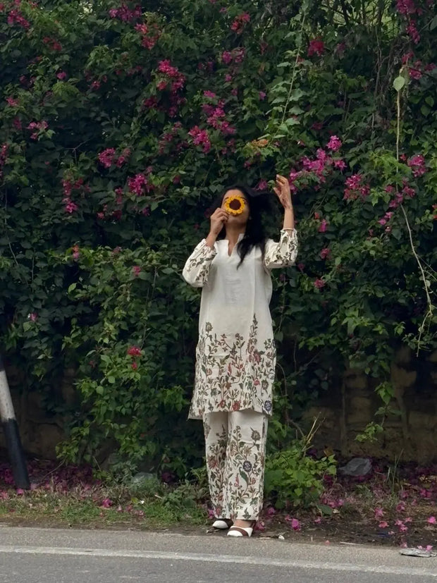 Khhadi Cotton Printed Co Ord Set Women